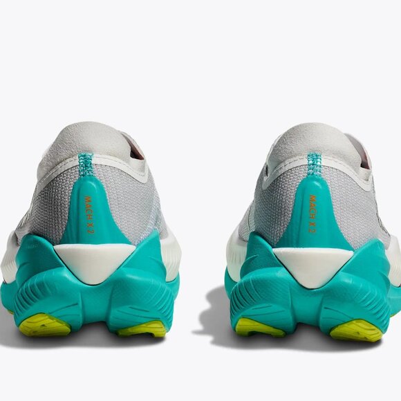 Hoka Women's Mach X 2 - Frost / Electric Aqua - Size 9 - Picture 11 of 12